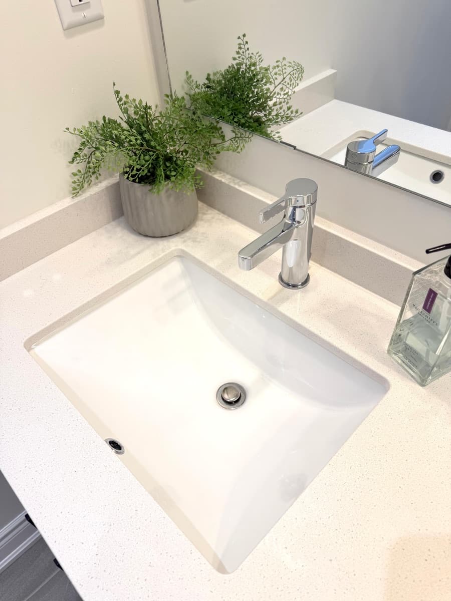 Spotless bathroom sink detail